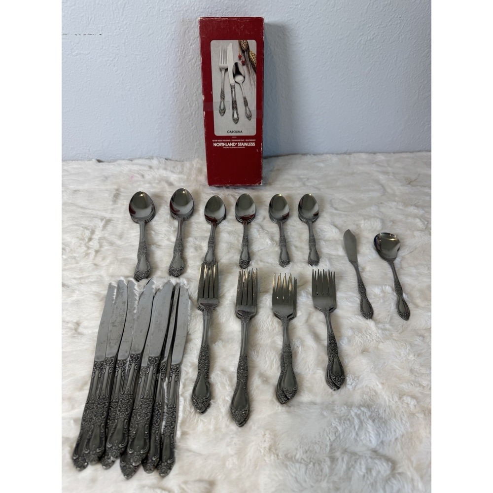 Vintage Northland Carolina Korea Oneida Stainless Steel Flatware 50 pc lot